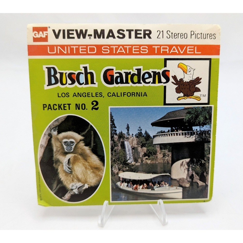 1975 GAF View-Master Busch Gardens Los Angeles California Packet #2 3 Reel Pack